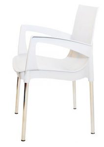 Белый пластиковый стул Рикко для кафе и столовой
