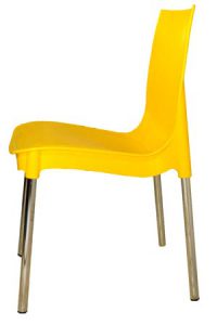 Желтый пластиковый стул Рич для кафе