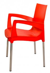 Красный пластиковый стул (кресло) RICCO для кафе